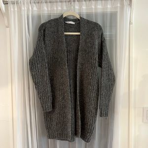 Zara Size Small Wool Blend Open Duster Cardigan